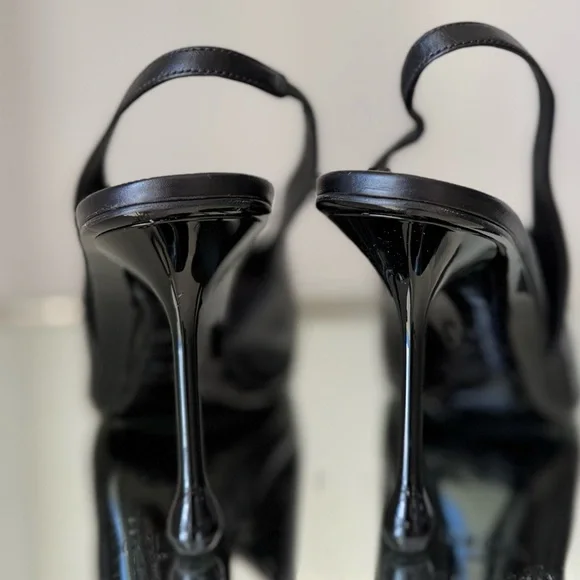 EUC Jimmy Choo Isa 95MM Leather Slingback Pumps $975 38.5 - Picture 7 of 12